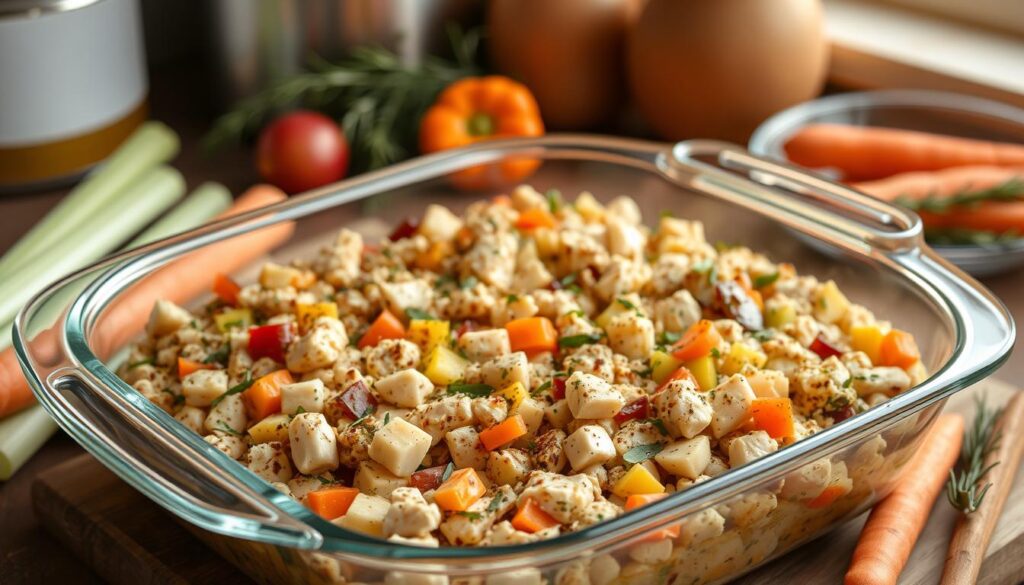 Baked Chicken Dressing Preparation