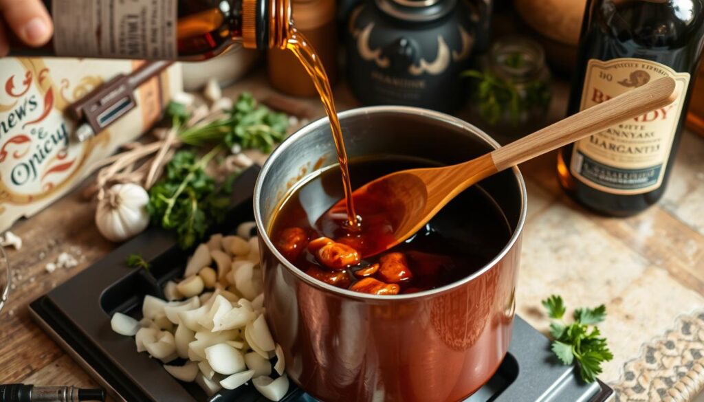 Brandy Sauce Preparation