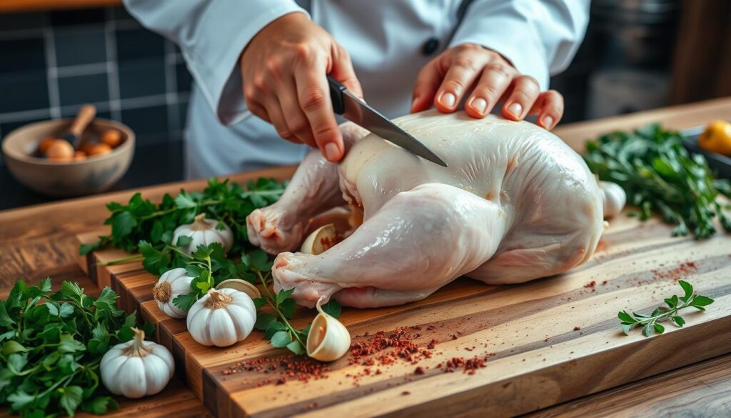 Preparing Chicken for Dressing