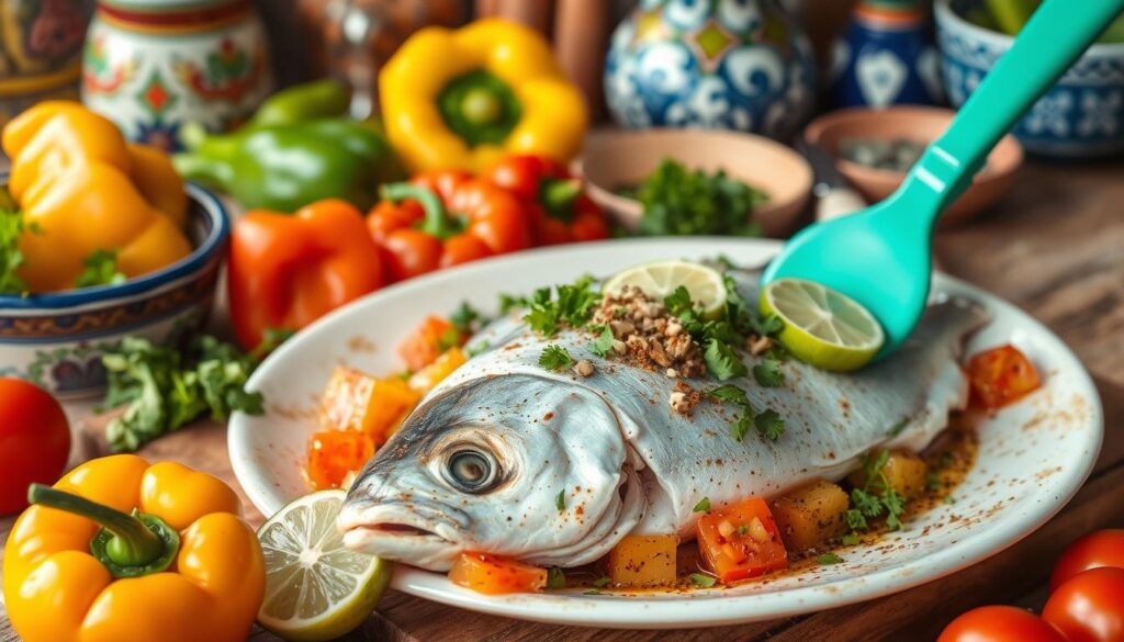 Veracruz-style fish preparation