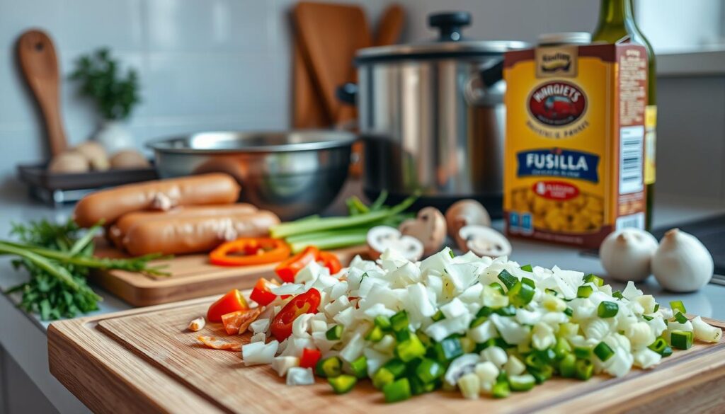 Ingredients for Chicken Sausage Pasta