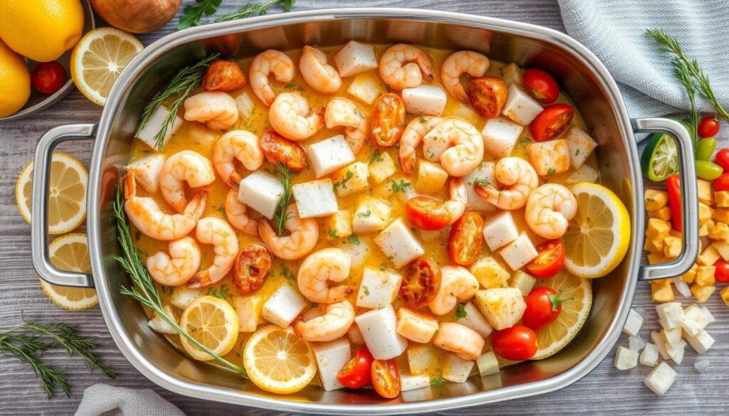 Seafood Bake Recipe Preparation