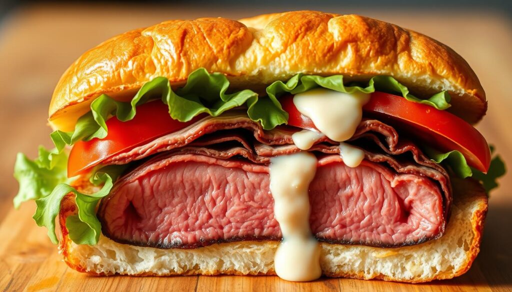 Thinly Sliced Beef Sandwich